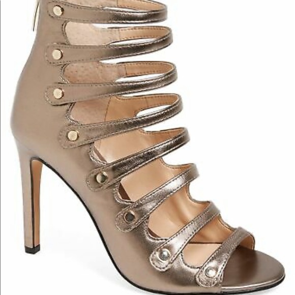 Vince Camuto Womens Bronze Leather Strappy Pumps - Picture 7 of 8